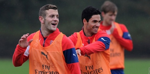 Hình ảnh Arsenal tập luyện trước trận đấu với Manchester United
