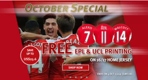 Khuyến mãi đặc biệt tháng 10 tại cửa hàng Arsenal